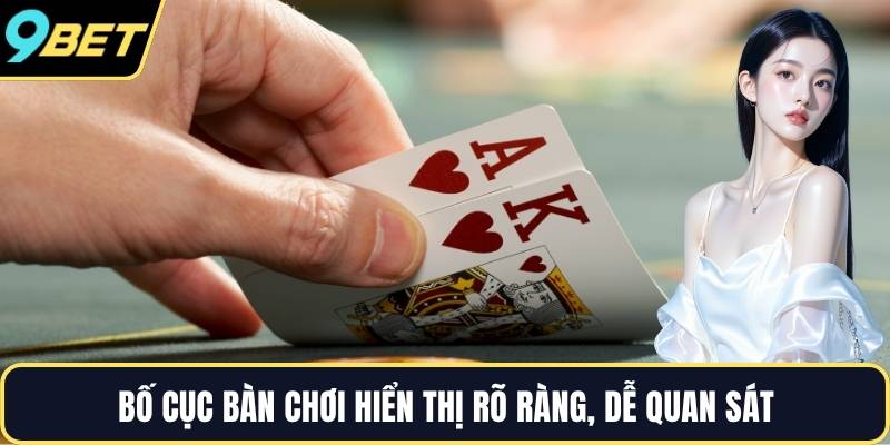 Bố cục bàn chơi hiển thị rõ ràng, dễ quan sát