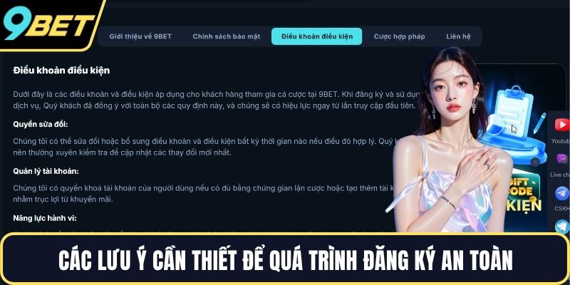 Các lưu ý cần thiết để quá trình đăng ký an toàn